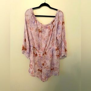 Blue pastel floral romper